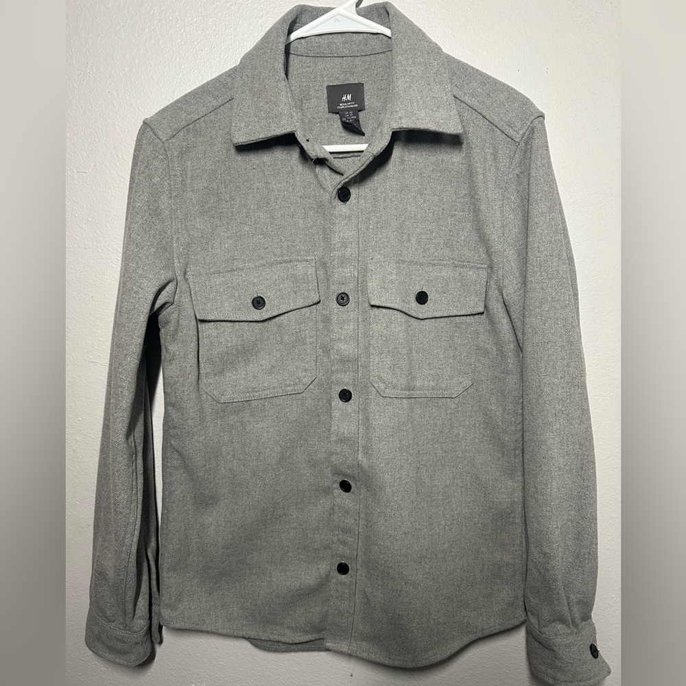 Men’s long sleeved button up felted top